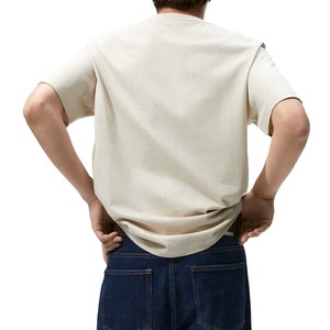 Venta al por mayor 100% algodón camiseta de los hombres de peso pesado Streetwear Unisex diseño personalizado Logo estampado en blanco Puff impresión 260 Gsm camiseta - Product Image 4