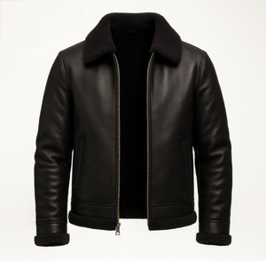 Veste en cuir pour homme sur mesure de qualité supérieure avec col montant, logo sur le devant, couleur/taille personnalisée, veste d'hiver de haute qualité - Product Image 4