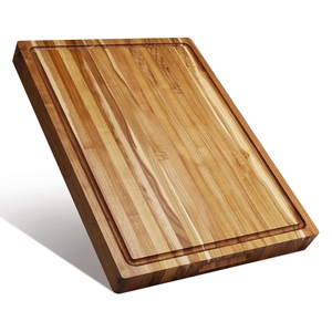 Tabla de cortar de madera rectangular con canal de jugo Ideal para tallar carnes y frutas y verduras Tabla de cortar - Product Image 2