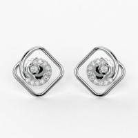 Boucles d'oreilles clous en argent sterling 925, design simple et luxueux, trèfle à quatre feuilles, zircon cubique, pour femme, tendance, pour mariage et soirée, vente en gros