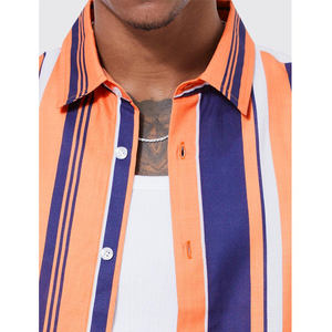 Good Quality New Design Men Clothing OEM Spread Collar Vertical Striped Casual <b>Shirt</b> at Best Price Wholesale Manufacture - Product Image 1