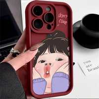 Casing TPU Khusus untuk 17/16/15 Pro Max 360 Full Body Case Desain Karakter Kartun Berlapis UV Anti-Sidik Jari Tahan Banting dengan Slot Kartu
