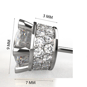 Pendientes de Botón de Diseño Solitario Avarta de 2 Quilates Cada Uno, Plata de Ley para Niñas y Mujeres, Joyería Fina - Product Image 5