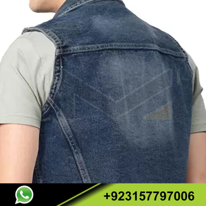 ใหม่แฟชั่นสไตล์กางเกงยีนส์เสื้อกั๊กแขนกุด Slim Fit เสื้อกั๊กยีนส์แจ็คเก็ตสำหรับผู้ชาย2023 - Product Image 6