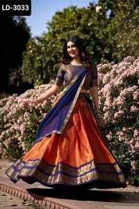 Nuevo diseñador de ropa de boda para mujer, Material Kanchipuram, Lehenga Choli con Zari, trabajo de tejido con piezas de blusa para ropa de mujer - Product Image 2