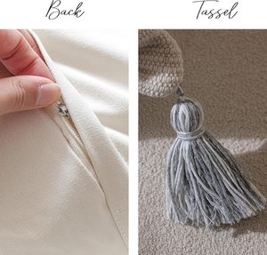 Cushion <b>for</b> <b>Couch</b> Sofa Bedroom Living Room Home Decor Decorative <b>Throw</b> Pillow Cover 18x18 Accent Pillowcase Tassels No Latex - Product Image 2