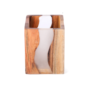 Organisateur de stylo de bureau en bois de résine époxy carré de Noël écologique personnalisable porte-crayon de bureau à domicile personnalisé - Product Image 5