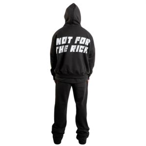 Sweat à capuche avec logo bouffant de base | Sweat à capuche surdimensionné 380 GSM avec grand logo noir mat | Pull Streetwear 80% coton 20% polyester - Product Image 2