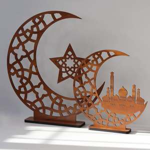ของประดับโต๊ะทำจากไม้ที่ทำด้วยมือสำหรับมัสยิดและพระจันทร์เสี้ยว - Product Image 3