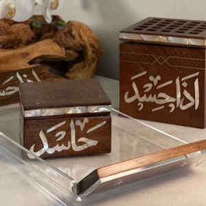 Juego de incrustaciones de nácar y madera <span class=keywords><strong>Bakhoor</strong></span> con bandeja quemador de incienso y caja al mejor precio de Royal Artisans - Product Image 2
