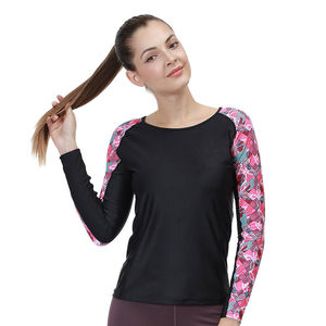 High Quality New Arrival Best Design 2026 <b>Women</b> <b>Rash</b> <b>Guard</b> Chlorine Resistant Quick Dry Spandex/Polyester Long Sleeve Swim Shirt - Product Image 5