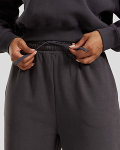 Pantalon de survêtement large pour femme, coupe droite, 100 % coton, taille élastique, anti-plis, séchage rapide, respirant, logo personnalisé - Product Image 3