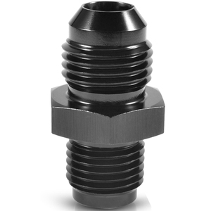 Raccord de carburant en aluminium anodisé noir, surface droite inversée, filetage mâle 1/2\" <span class=keywords><strong>x</strong></span> 20 <span class=keywords><strong>5</strong></span>/8\" <span class=keywords><strong>x</strong></span> 18, pour tuyau 6AN 8AN mâle à embout évasé - Product Image 1