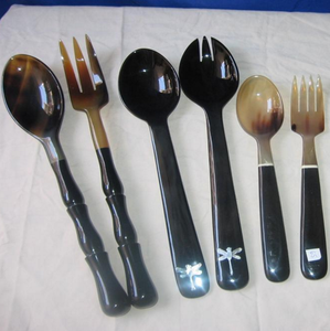 Ensemble de cuillères en corne de buffle traditionnelles uniques faites à la main pour la salle à manger Ensemble de cuillères en corne de buffle naturelle de luxe Articles de cuisine uniques - Product Image 4