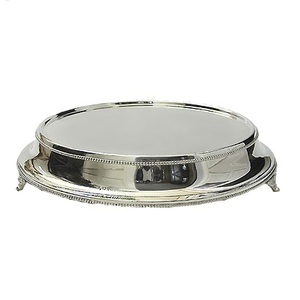Soporte de pastel de aluminio de forma redondeada para fiesta de cumpleaños y bodas estilo moderno soporte de pastel de acabado antiguo negro brillante - Product Image 2