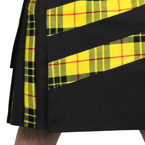 Kilts pour hommes, design moderne hybride en coton noir et en tissu écossais Macleod of Lewis à rayures croisées - Product Image 5