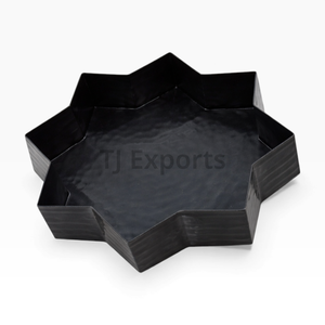 Plateau de service ovale minimaliste noir en chocolat avec pieds surélevés pour un service élégant de desserts et une présentation de table moderne - Product Image 3