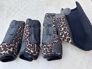 Protège-tendons pour chevaux en néoprène, équipement équestre, produits de soins équins, Cheetah - Product Image 3