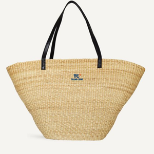 Vente chaude femmes à la main jacinthe d'eau et jonc de mer panier du Vietnam coton doublure deux poignées/sangles - Product Image 5