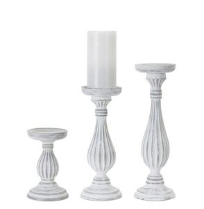 Portavelas de pilar de estilo nórdico de madera maciza, portavelas en forma de corazón, portavelas de madera forrada en oro sin terminar para vivir - Product Image 1