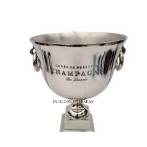 Finition couleur argent brillant poli excellente qualité en métal fait seau à vin et à glace bacs à boissons de l'Inde au prix le plus bas - Product Image 1