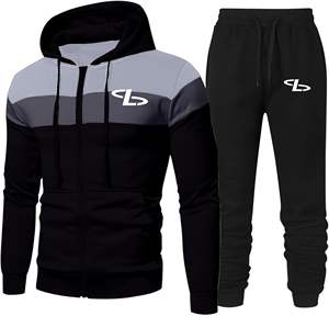 ชุดวอร์มกางเกงผ้าฝ้ายแขนยาวมีฮู้ดสำหรับผู้ชายชุดวอร์มสำหรับใส่2025 2ชิ้นพิมพ์โลโก้ออกแบบได้ตามต้องการ - Product Image 5