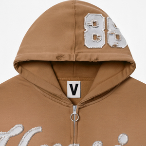 Vente en gros Design personnalisé brodé strass hommes fermeture éclair 100% coton diamant automne sweat à capuche pour hommes et jeunes - Product Image 4
