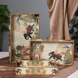 Plateau de service multifonctionnel ovale en bois laqué pour desserts et fromages avec rangement pour bijoux, design moderne, FABRIQUÉ EN INDE PAR SHAAD - Product Image 5