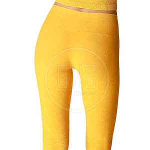 Leggings de fitness d'entraînement de gymnastique taille haute personnalisés pour femmes respirant motif solide fermeture à la taille élastique-nouveau Design Leggings de yoga - Product Image 5