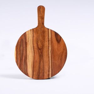 Placa de madera Natural para cortar Pizza con mango largo, tabla de corte de madera para agua segura hecha a mano pulida, muestra gratis - Product Image 3