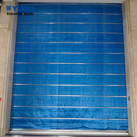 Puerta industrial de aluminio rígido enrollable rápida, exterior, transparente, barata, para sobrecabeza al por mayor