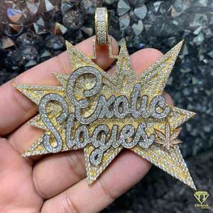 Joyería Hip Hop personalizada VVS Lab Grown Diamonds 925 Sterling Silver 3D Letter Pendant Jewelry - Product Image 6