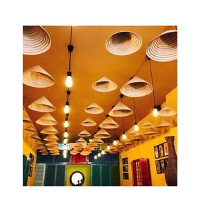 Chapeau melon conique en feuille de palmier naturel coloré fabriqué au Vietnam accessoire formel décontracté avec dentelle vente rapide à bas prix - Product Image 3