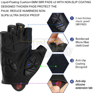 Guantes de Ciclismo de material duradero Guantes de ciclismo cómodos Guantes de Ciclismo de cuero bajo Moq - Product Image 2