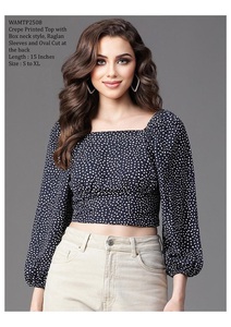 เสื้อเครปลายดอกไม้คลาสสิกน้ำหนักเบาและมีสไตล์สำหรับชุดลำลองหรือชุดทางการ - Product Image 3