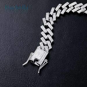 Bracelet à maillons cubains en argent 925 Hip Hop pour homme Bracelets et bracelets Moissanite élégants glacés de 14mm - Product Image 3