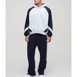 2025 approvisionnement direct d'usine confortable respirant hommes formation survêtement motif solide deux pièces survêtement ensembles pour l'hiver nouveau - Product Image 4