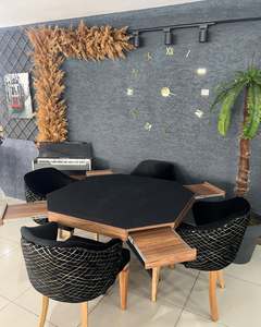 Mesa de Comedor Cuadrada Moderna, Muebles Comerciales para Restaurantes, Asientos de Madera para Cafeterías, para Áreas de Comedor de Hoteles y Cafeterías - Product Image 5