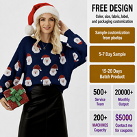 FNJIA Lesmart Pull de Noël moche pour femme, motif Père Noël amusant, ample, tricoté, pour fête de fin d'année, En stock