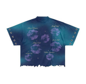 Ropa de calle desgastada personalizada Camiseta de manga larga de algodón 100% de doble capa DTG - Product Image 2