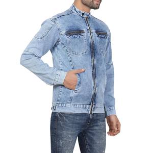Chaqueta vaquera con cremallera y estilo informal para hombre a la moda, venta al por mayor, chaqueta vaquera de calle alta Vintage a la moda para exteriores de talla grande - Product Image 3