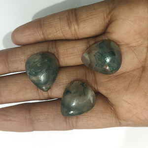 Lote de 3 Cabujones de Ágata Musgosa Natural de 20x17mm, 46.3 Quilates, Iroc Sales, Gemas Sueltas de Ágata de Buena Calidad, US$10.58 por Todo - Product Image 5