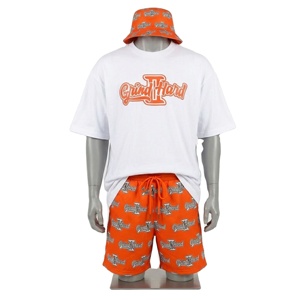 Conjunto de Camiseta y Pantalones Cortos de Algodón para Hombre, Diseño con Forro Frontal, Personalizable, Estilo Simple, Venta Caliente 2026 - Product Image 2