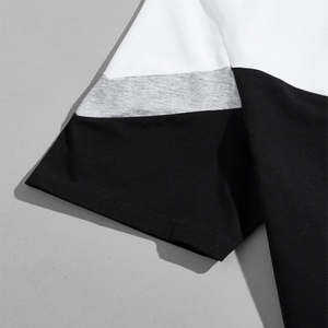 Latest Men Color Block O-neck T-shirt Men Clothing Summer Short Sleeves T-shirt Streetwear Style Customized T-shirt - Product Image 4