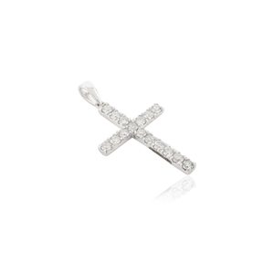 Religieux Catholicisme Bijoux De Noël Croix Pendentif Unisexe Avec En 100% Naturel Coupe Ronde Diamant Logo Personnalisé - Product Image 3