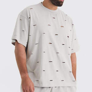 Most Selling Oversized 100% Cotton 260 GSM Plus Size Distressed T <b>Shit</b> <b>Men</b> Heavy Oversized Distressed T <b>Shirt</b> - Product Image 2