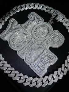 Custom Pass Diamond Test Baguette VVS Moissanite Hip Hop Mens <b>Letters</b> 925 Silver Pendant Fashion Rapper Pendant for <b>Necklace</b> - Product Image 2