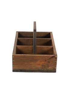 Organisateur de couverts en bois moderne sur pied, porte-ustensiles de table, boîte de rangement multi-compartiments, cuisine, table à manger, restaurant - Product Image 3