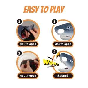 قناع سمك القرش وصل حديثًا ، قناع زي السمك ، أزياء جديدة للحفلات ، حيوانات بلاستيكية صلبة من الهالوين - Product Image 3