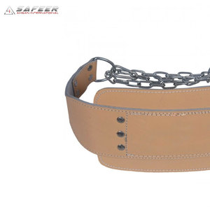 เข็มขัดจุ่มยกน้ําหนักโซ่จุ่มยิมการฝึกอบรมการสร้างร่างกายเข็มขัดหนัง Oem ยกน้ําหนักปรับได้ - Product Image 5